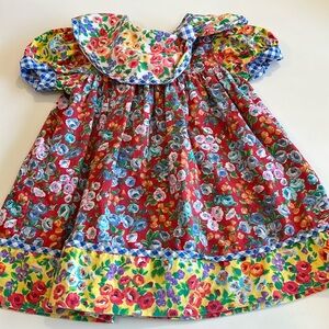 Thomas -‎ 3T, floral and checkered print dress, vintage